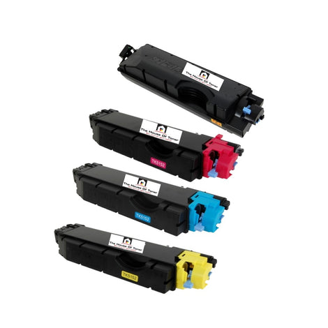 Compatible Toner Cartridge Replacement for KYOCERA TK5152K, TK5152C, TK5152M, TK5152Y (1T02NS0US0, 1T02NSCUS0, 1T02NSAUS0, 1T02NSBUS0) Black, Cyan, Magenta, Yellow (12K YLD-Black, 10K YLD-Color) 4-Pack
