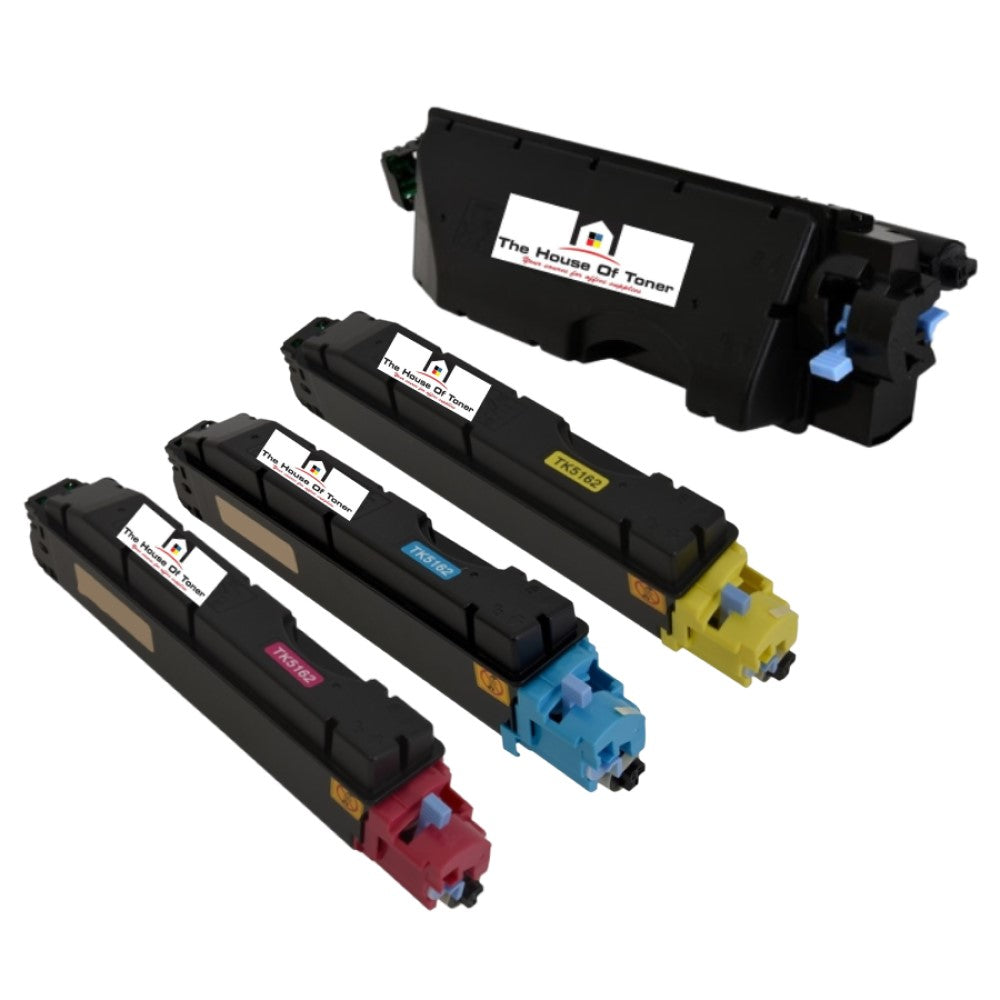 Compatible Toner Cartridge Replacement for KYOCERA MITA TK5162K, TK5162C, TK5162Y, TK5162M (1T02NT0US0, 1T02NTCUS0, 1T02NTAUS0, 1T02NTBUS0) Black, Cyan, Yellow, Magenta (16K YLD-Black, 12K YLD- Color) 4-Pack