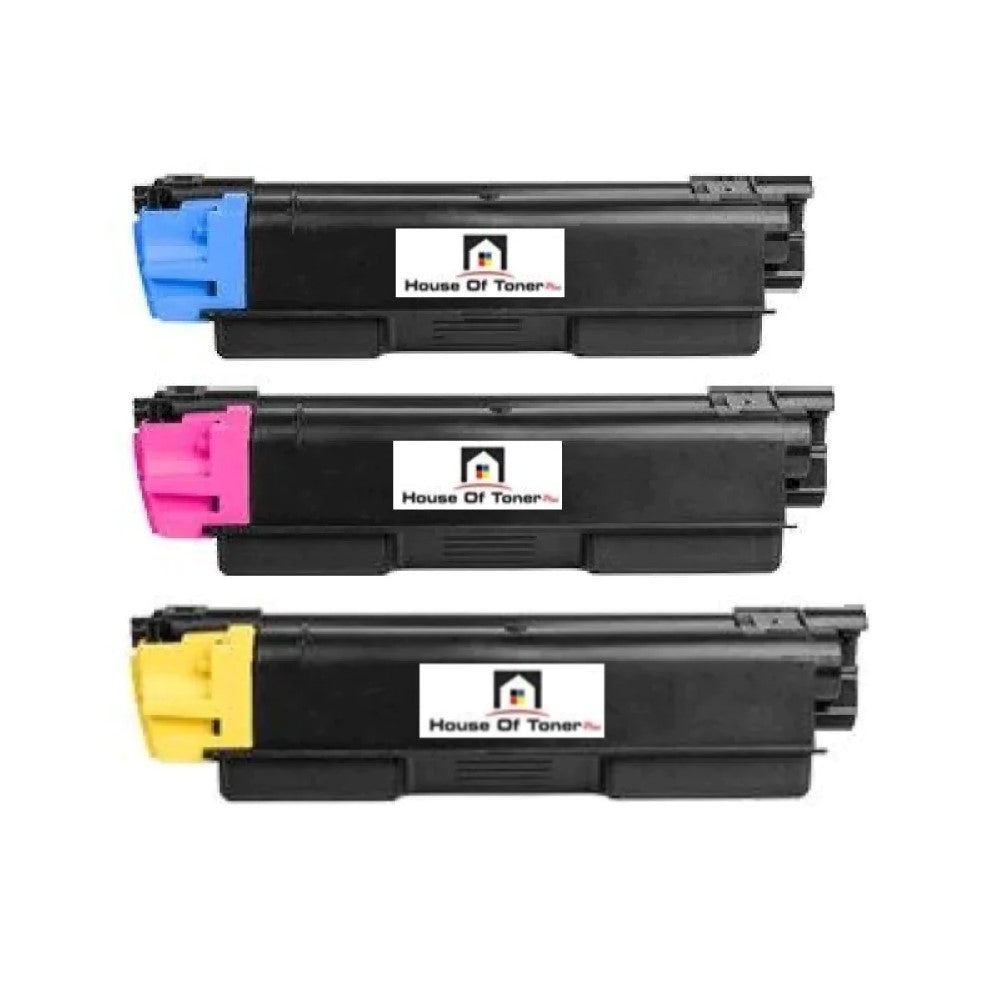 Compatible Toner Cartridge Replacement For KYOCERA MITA 1T02RSCCS0, 1T02RSACS0, 1T0RSBCS0 (TK5207C, TK5207Y, TK5207M) Cyan, Yellow, Magenta (12K YLD) 3-Pack