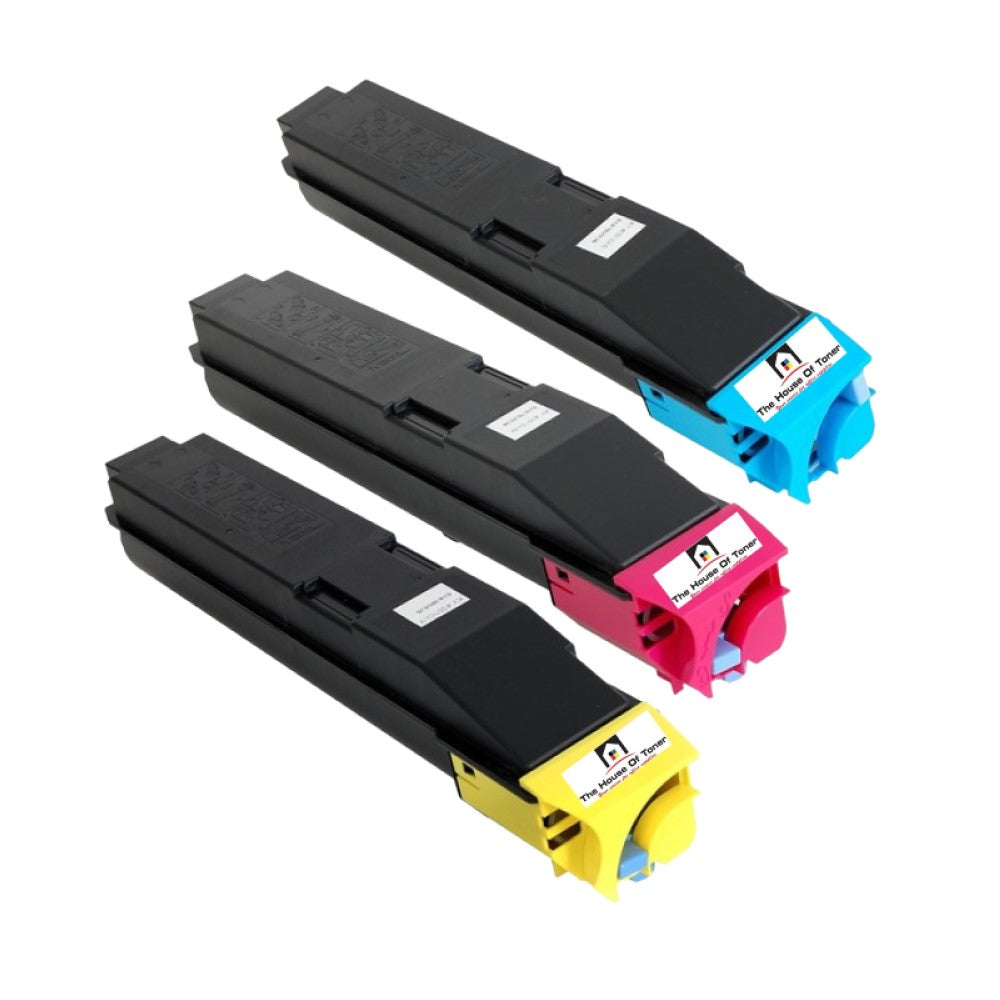 Compatible Toner Cartridge Replacement For Kyocera Mita TK8507K; TK8507C; TK8507M; TK8507Y (TK-8507K; TK-8507Y; TK-8507M; TK-8507C) Black, Cyan, Magenta, Yellow (3-Pack)