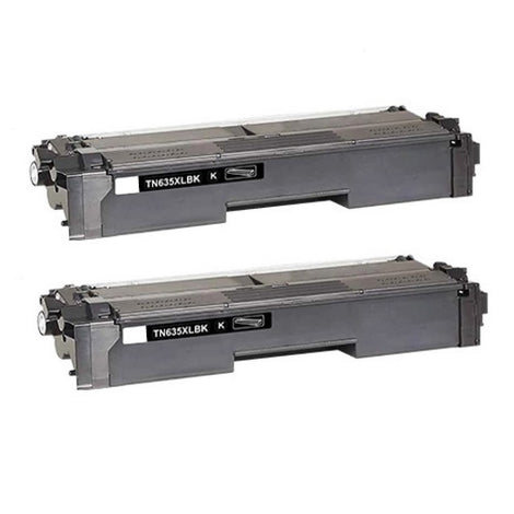 Compatible Toner Cartridge Replacement for Brother TN635XLBK (TN-635XLBK) Black (7.5K YLD) 2 Pack