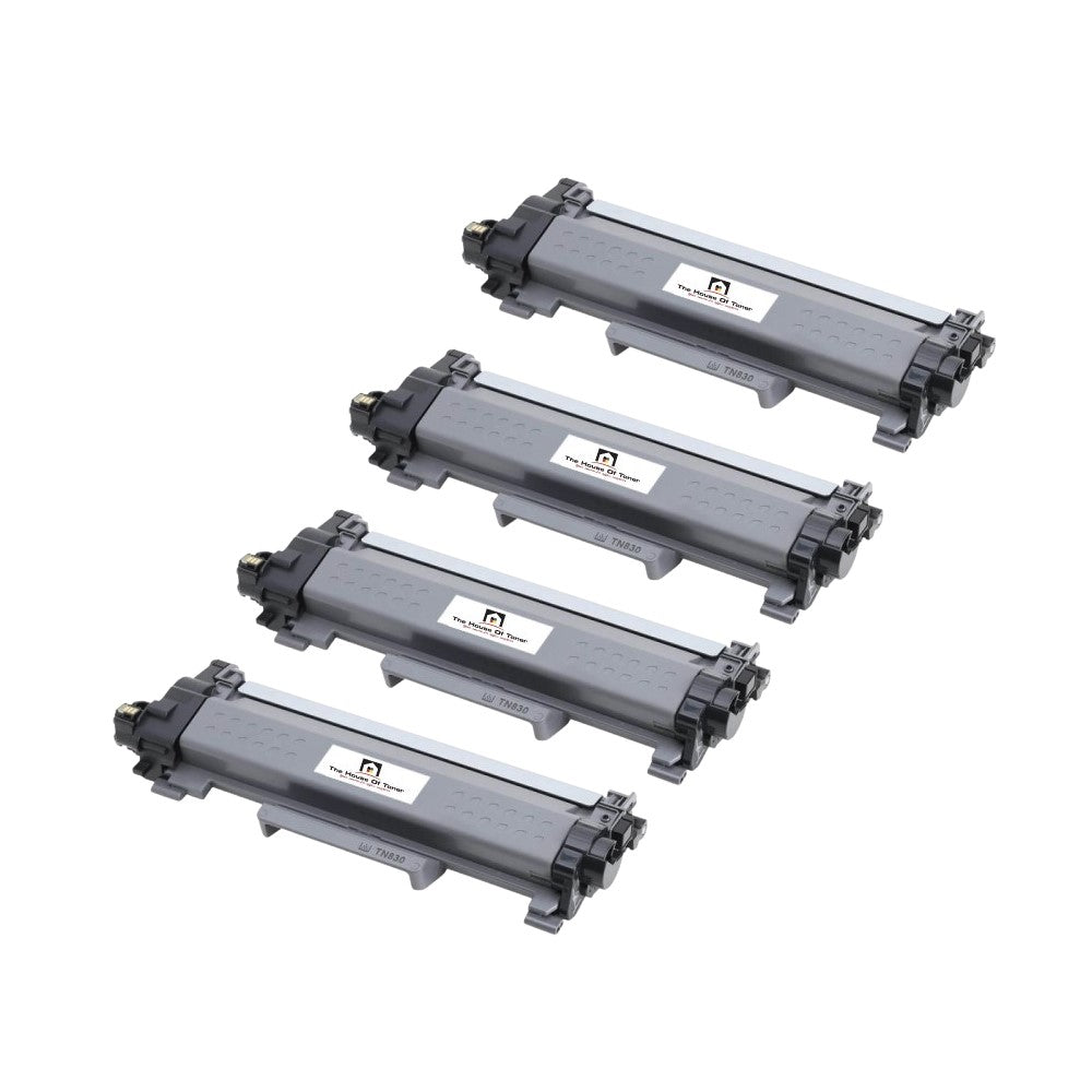 Compatible Toner Cartridge Replacement For BROTHER TN830 (TN-830) Black (1.2K YLD) 4-Pack