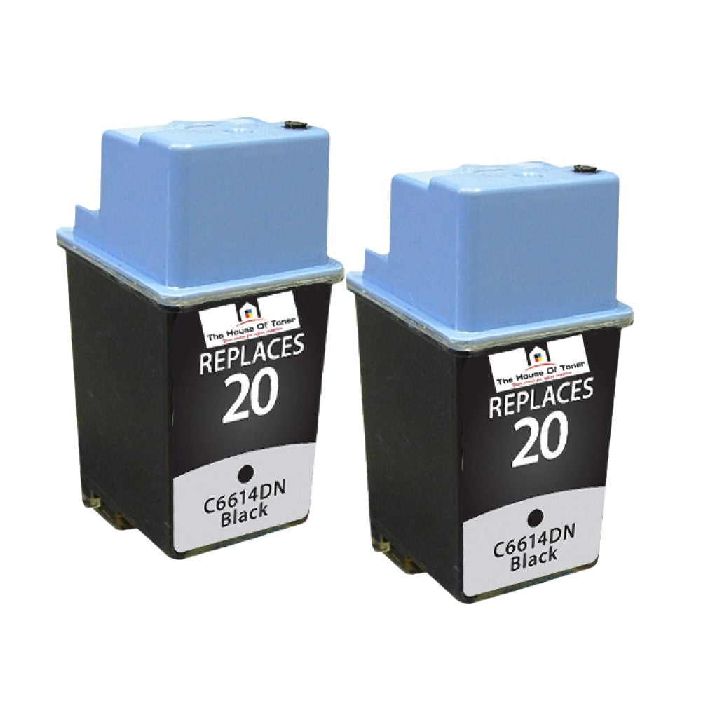 Compatible Ink Cartridge Replacement for HP C6614DN (20) Black (600 YLD) 2-Pack