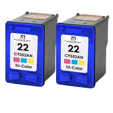 Compatible Ink Cartridge Replacement for HP C9352AN (22) Tri-Color (140 YLD) 2-Pack