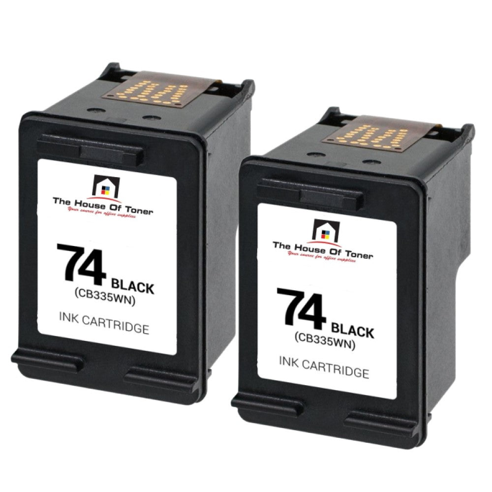 Compatible Ink Cartridge Replacement For HP CB335WN (74) Black (200 YLD) 2-Pack