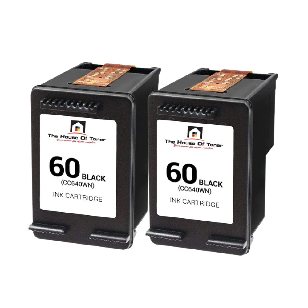 Compatible Ink Cartridge Replacement For HP CC640WN (60) Black (200 YLD) 2-Pack