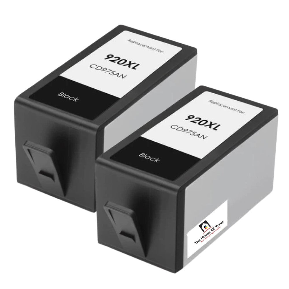Compatible Ink Cartridge Replacement for HP CD975AN (920XL) Black (1.2K YLD) 2-Pack