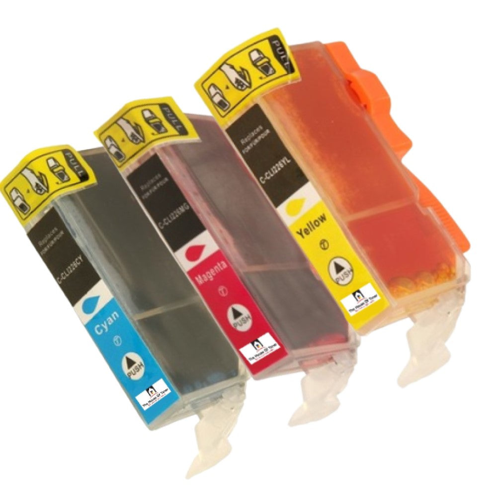 Compatible Ink Cartridge Replacement For CANON 4547B001, 4548B001, 4549B001 (CLI-226C, Y, M) Cyan, Yellow, Magenta (510 YLD) 3-Pack