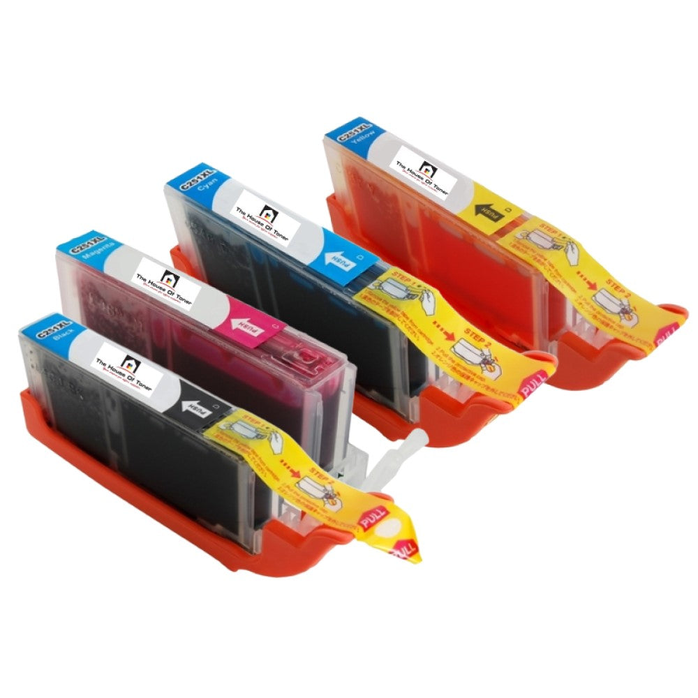 Compatible Ink Cartridge Replacement For CANON 6449B001AA, 6450B001, 6451B001, 6448B001 (CLI-251XLC, M, Y, BK) Cyan, Magenta, Yellow, Black (660 YLD) 4-Pack