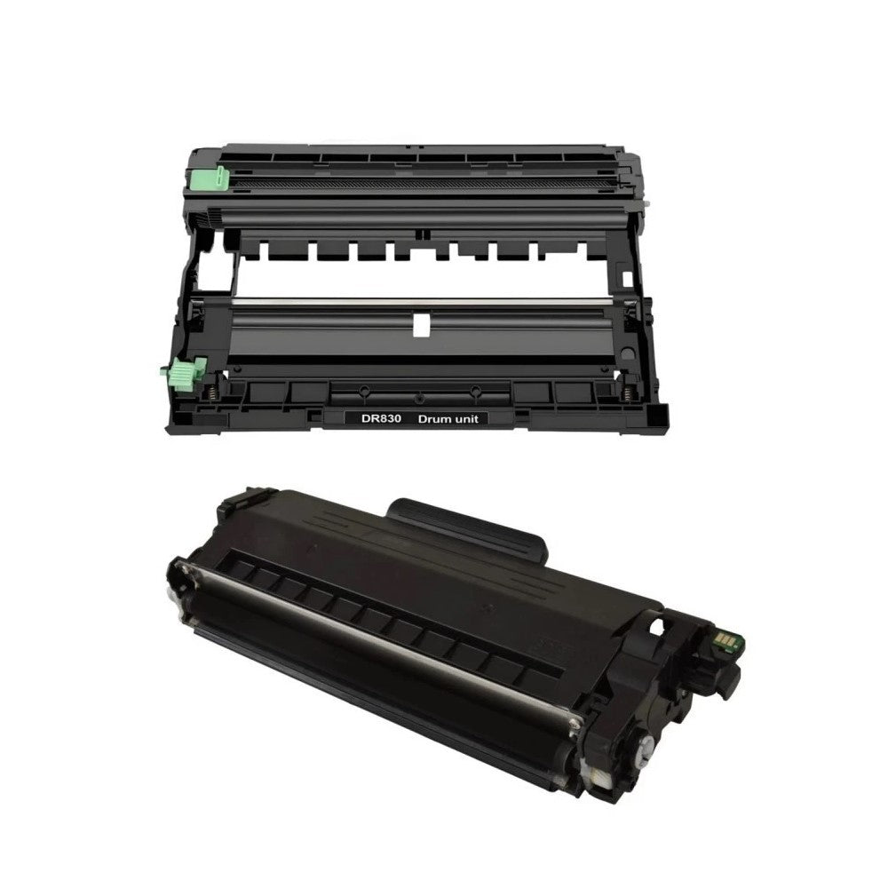 Compatible Toner Cartridge & Drum Unit Replacement for BROTHER TN830/DR830 Black (2 Pack) DCP-L2640DW, HL-L2400D