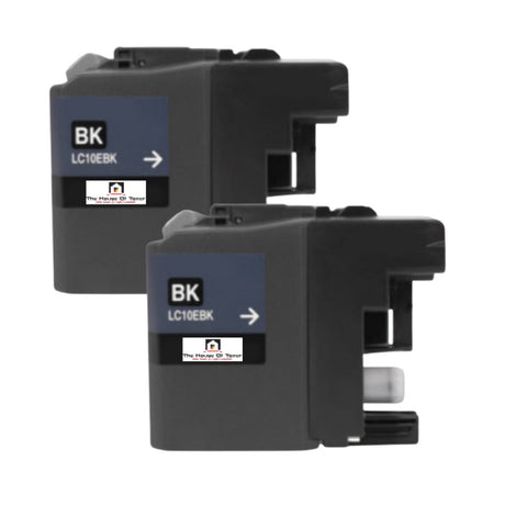 Compatible Ink Cartridge Replacement for BROTHER LC10EBK (LC-10EBK) Black (2.4K YLD) 2-Pack