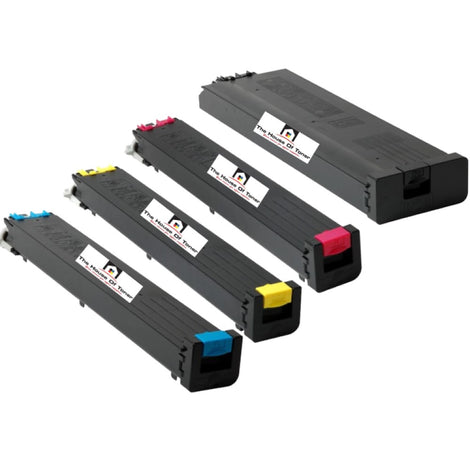 Compatible Toner Cartridge Replacement for SHARP MX51NTBA, MX51NTCA, MX51NTYA, MX51NTMA (MX-51NTBA, MX-51NTCA, MX-51NTYA, MX-51NTMA) Black, Cyan, Magenta, Yellow (40K YLD-Black, 18K YLD-Color) 4-Pack