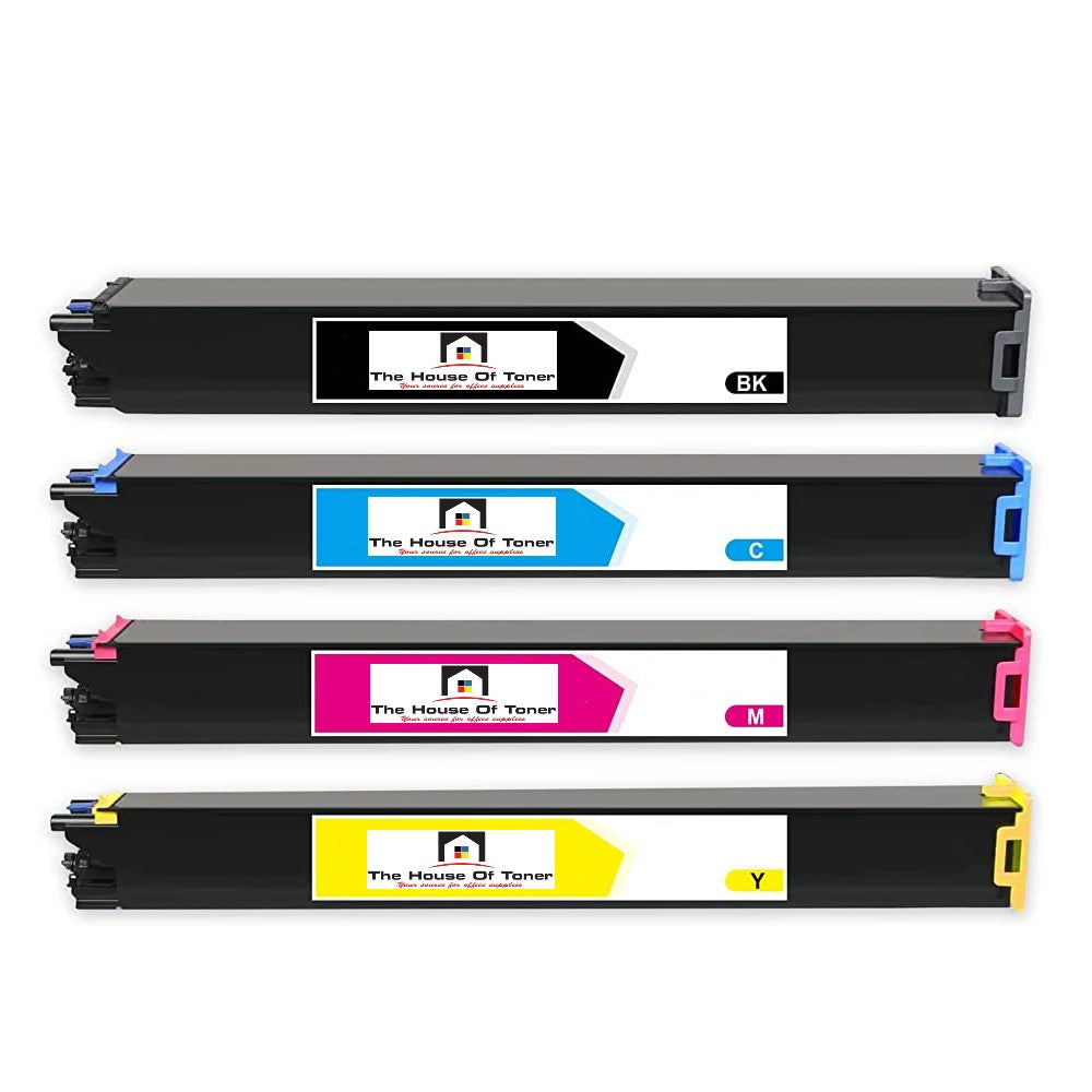 Compatible Toner Cartridge Replacement for SHARP MX61NTBA, MX61NTCA, MX61NTYA, MX61NTMA (MX-61NTBA, MX-61NTCA, MX-61NTYA, MX-61NTMA) Black, Cyan, Yellow, Magenta (40K YLD- Black, 24K YLD-Color) 4-Pack)