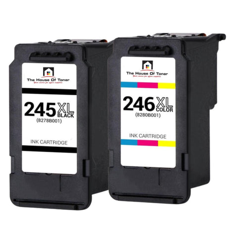 Compatible Ink Cartridge Replacement For CANON 8278B001, 8280B001 (PG-245XL & CLI-246XL) High Yield Black & Tri-Color (300 YLD) 2-Pack