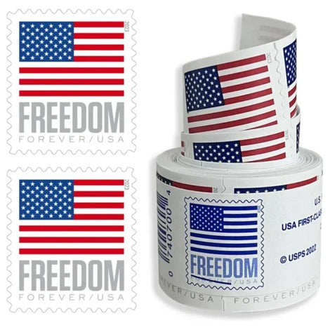 U.S Flag Forever 2023 Stamps 1 Roll of 100 Postage Stamps Freedom for First Class Letter