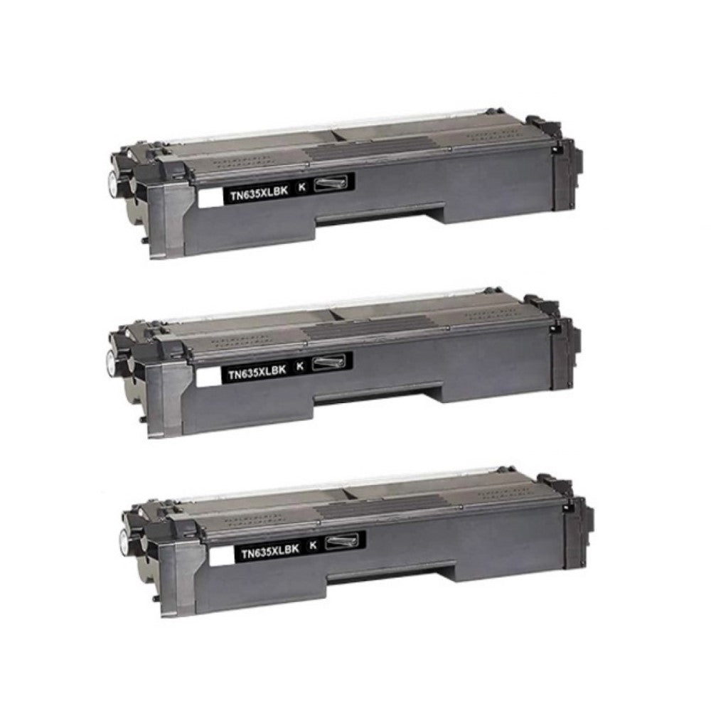 Compatible Toner Cartridge Replacement for Brother TN635XLBK (TN-635XLBK) Black (7.5K YLD) 3 Pack