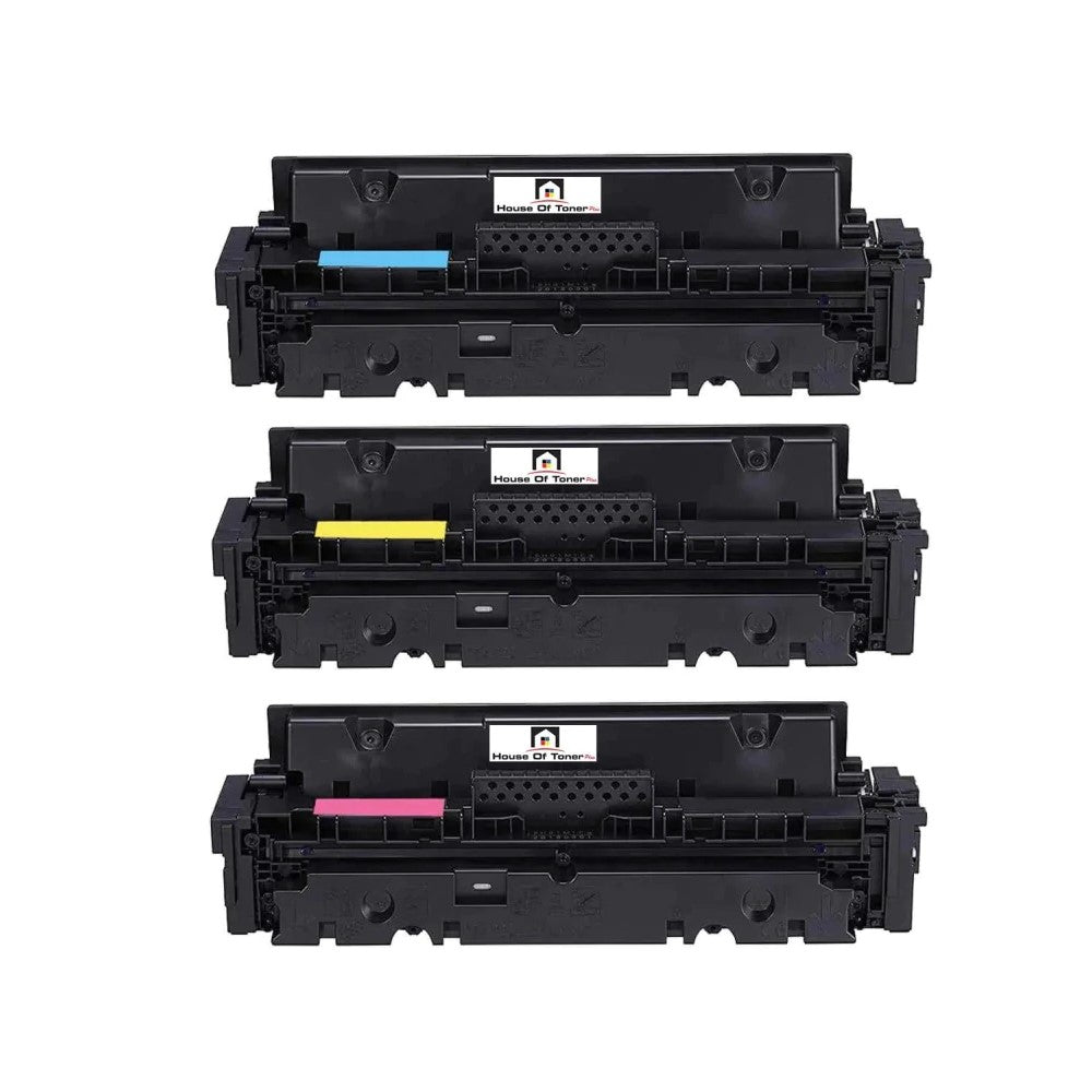 Compatible High Yield Cyan, Yellow, Magenta Toner Cartridge Replacement For Canon 3019C001, 3018C001, 3017C001 (055H) 3-Pack (OEM Chip)