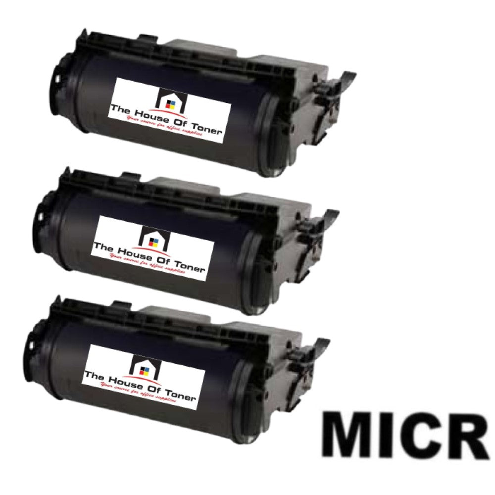 Compatible Toner Cartridge Replacement for Lexmark 12A5745 (Black) 25K YLD (W/Micr) 3-Pack