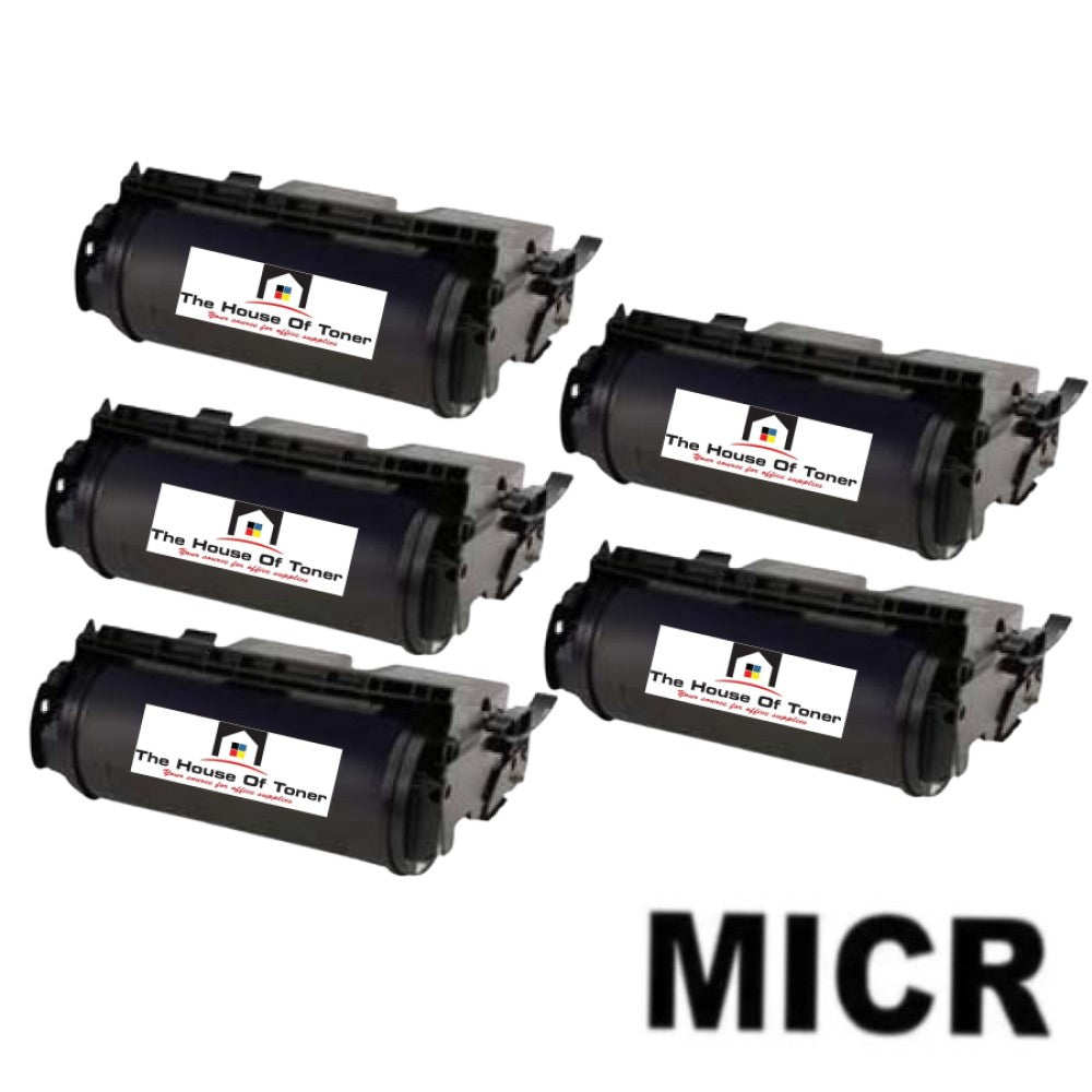 Compatible Toner Cartridge Replacement for Lexmark 12A5745 (Black) 25K YLD (W/Micr) 5-Pack