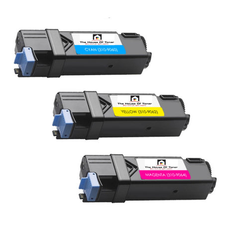 Compatible Toner Cartridge Replacement For DELL 310-9060, 310-9062, 310-9064 (1320C) Cyan, Yellow, Magenta (2K YLD) 3-Pack
