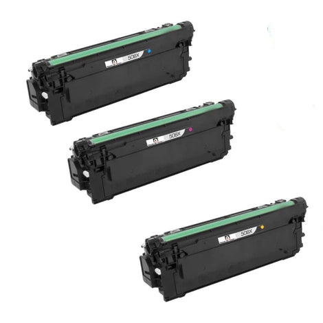 Compatible Toner Cartridge Replacement for HP CF361X, CF363X, CF362X  (508X) High Yield Cyan, Magenta, Yellow (9.5K YLD) 3-Pack