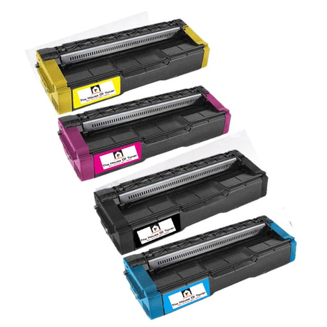 Compatible Toner Cartridge Replacement for RICOH 407539, 407540, 407541, 407542 (C250A) Black, Cyan, Yellow, Magenta (2.3K YLD) 4-Pack