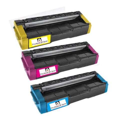 Compatible Toner Cartridge Replacement for RICOH 407540, 407541, 407542 (C250A) Cyan, Yellow, Magenta (2.3K YLD) 3-Pack