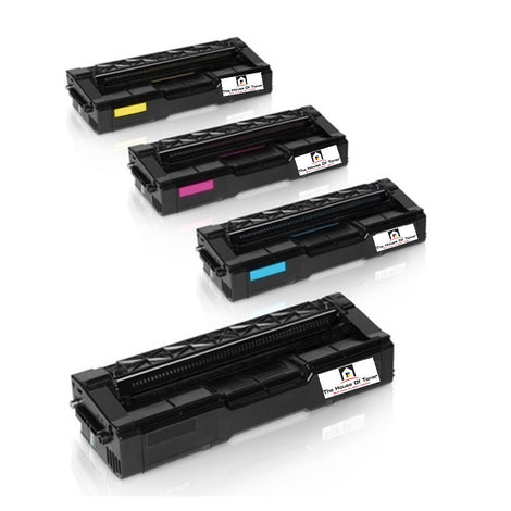 Compatible Toner Cartridge Replacement for RICOH 407653, 407654, 407655, 407656 (Black, Cyan, Magenta, Yellow) 6.5K YLD Black 6K YLD Color (4-Pack)