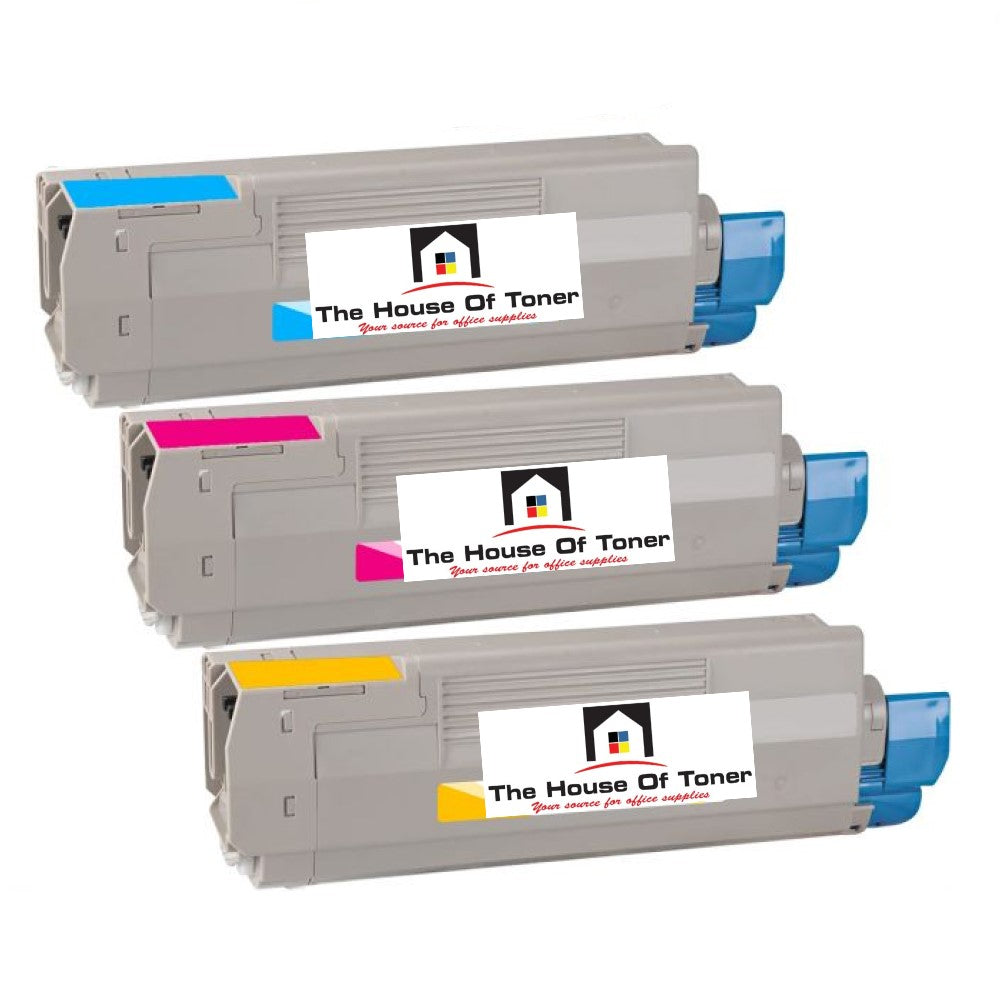 Compatible Toner Cartridge Replacement For OKIDATA 43324401, 43324402, 43324403 (TYPE C8) High Yield Cyan, Magenta,Yellow (5K YLD) 3-Pack