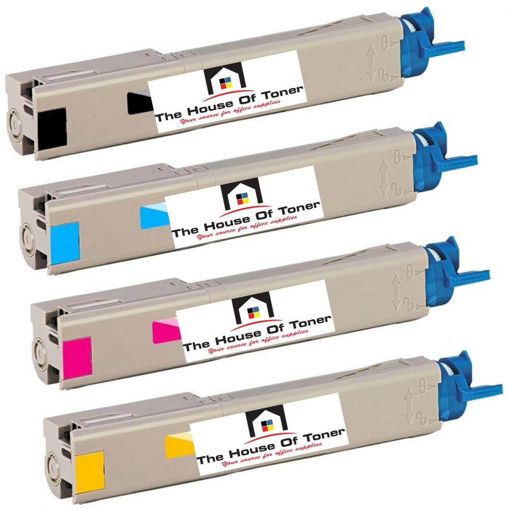 Compatible Toner Cartridge Replacement for Okidata 43459301, 43459302, 43459303, 43459304 (Black, Cyan, Magenta, Yellow) 2.5K YLD