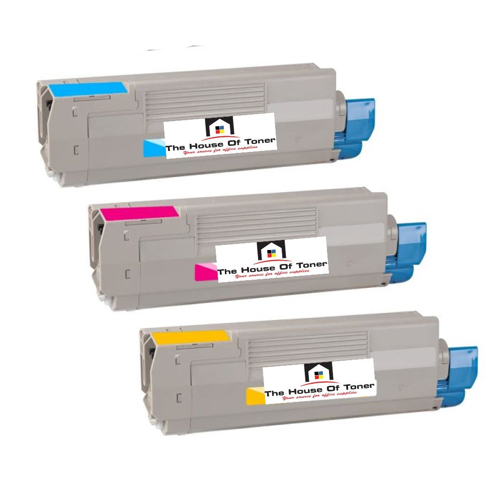 Compatible Toner Cartridge Replacement for OKIDATA 43865719, 43865718, 43865717 (Cyan, Magenta, Yellow) 3-Pack