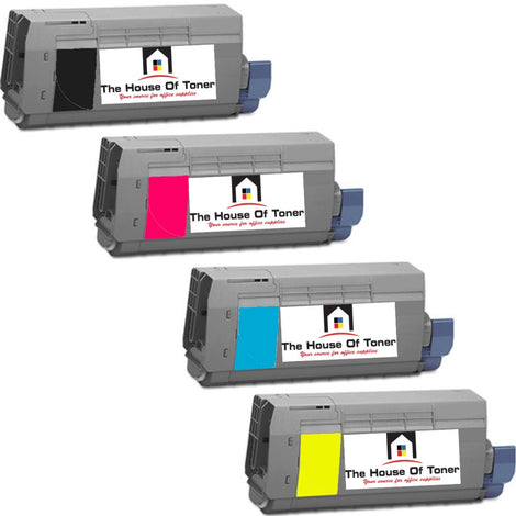 Compatible Toner Cartridge Replacement for OKIDATA 43866101, 43866102, 43866103, 43866104 (Black, Cyan, Magenta, Yellow) 11K YLD-Black (11.5K YLD- Colors) 4-Pack