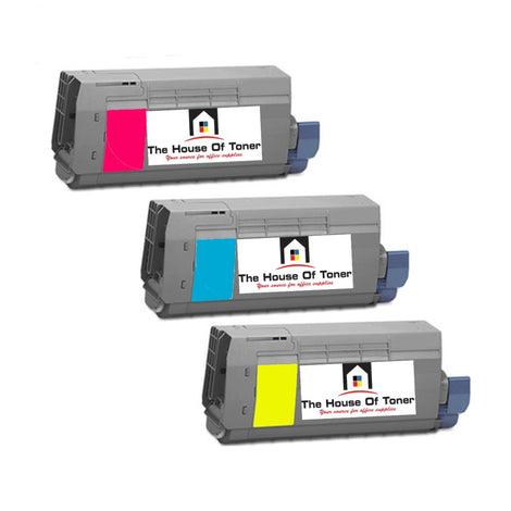 Compatible Toner Cartridge Replacement for OKIDATA 43866101, 43866102, 43866103 (Cyan, Magenta, Yellow) 11.5K YLD (3-Pack)