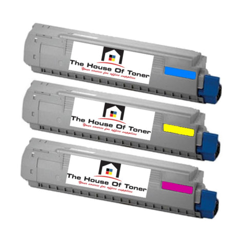 Compatible Toner Cartridge Replacement for OKIDATA 44059109, 44059110, 44059111 (Cyan, Yellow, Magenta) 8K YLD (3-Pack)