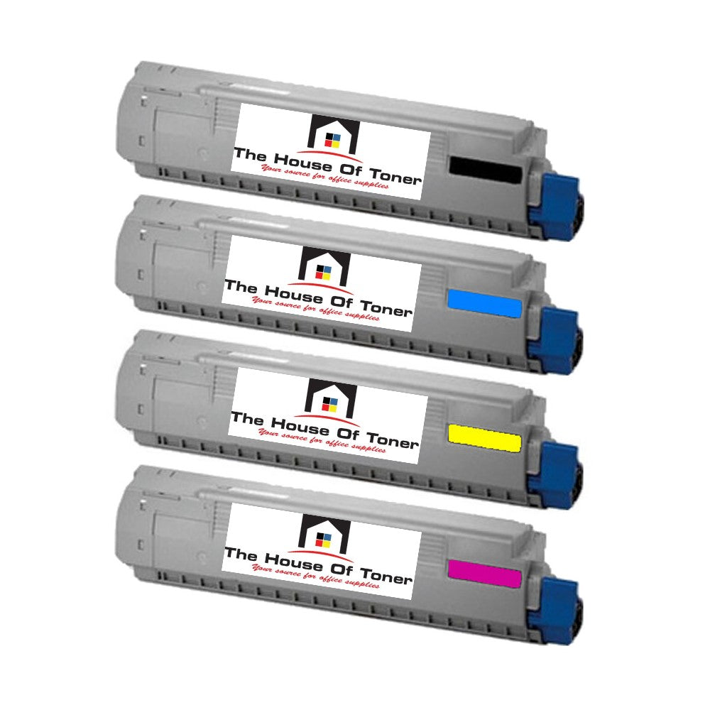 Compatible Toner Cartridge Replacement For OKIDATA 44059109, 44059110, 44059111, 44059112 (Cyan, Yellow, Magenta, Black) 8K YLD (4-Pack)