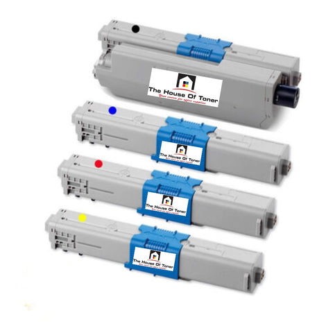 Compatible Toner Cartridge Replacement for OKIDATA 44469701, 44469702, 44469703, 44469801 (Type-C17) Black, Yellow, Cyan, Magenta (4-Pack)