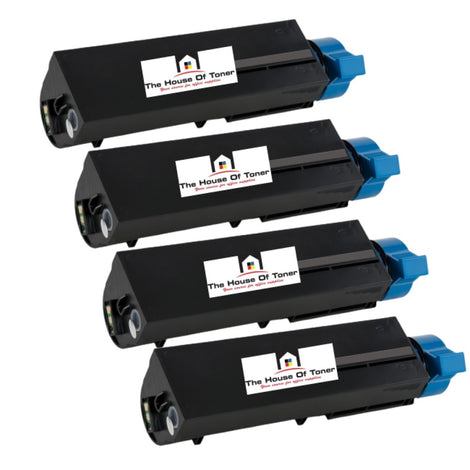 Compatible Toner Cartridge Replacement For OKIDATA 45807110 (Extra High Yield Black) 12K YLD (4-Pack)