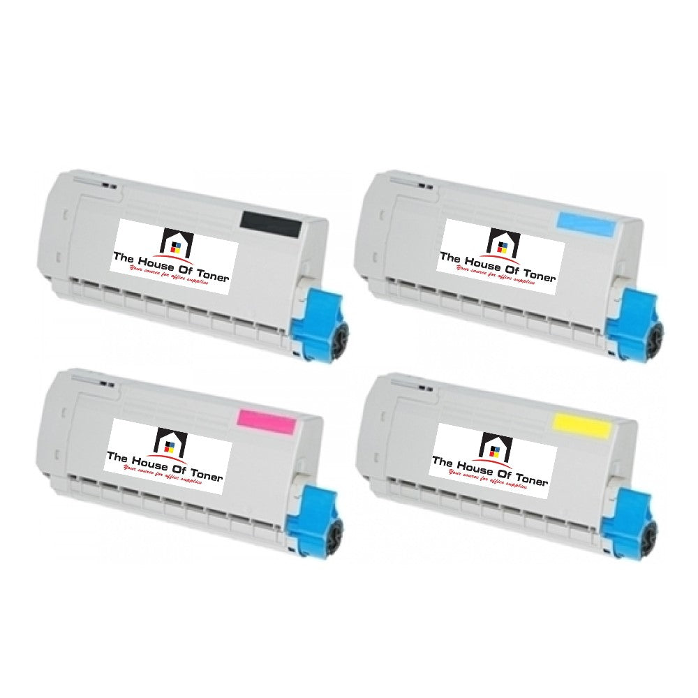 Compatible Toner Cartridge Replacement For OKIDATA 46507601, 4650702, 4650703, 4650704 (Black, Cyan, Magenta, Yellow) 11K YLD- Black (11.5K YLD-Colors) 4-Pack