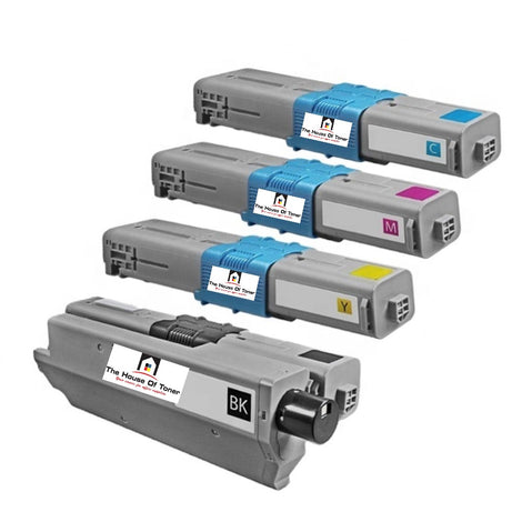 Compatible Toner Cartridge Replacement For OKIDATA 46508701, 46508702, 46508703, 46508704 ( Black, Cyan, Magenta, Yellow) 3.5K YLD- Black (3K YLD- Colors) 4-Pack