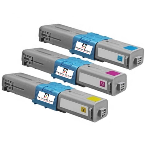 Compatible Toner Cartridge Replacement For OKIDATA 46508701, 46508702, 46508703 (Cyan, Magenta, Yellow) 3K YLD (3-Pack)