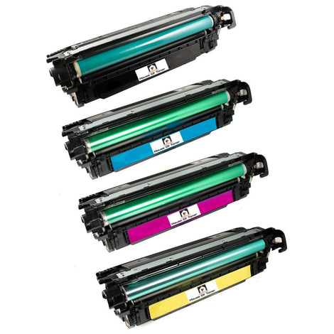 Compatible Toner Cartridge Replacement for HP CE250A, CE251A, CE252A, CE253A (504A) Black, Cyan, Yellow, Magenta (5K Black, 7K Colors)  4-Pack