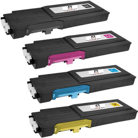 Compatible Toner Cartridge Replacement For DELL 593-BBBU, 593-BBBT, 593-BBBS, 593-BBBR (67H2T, TW3NN, 2K1VC, YR3W3) Extra Black, Cyan, Yellow, Magenta High Yield (6K YLD- Black, 4K YLD-Color) 4-Pack