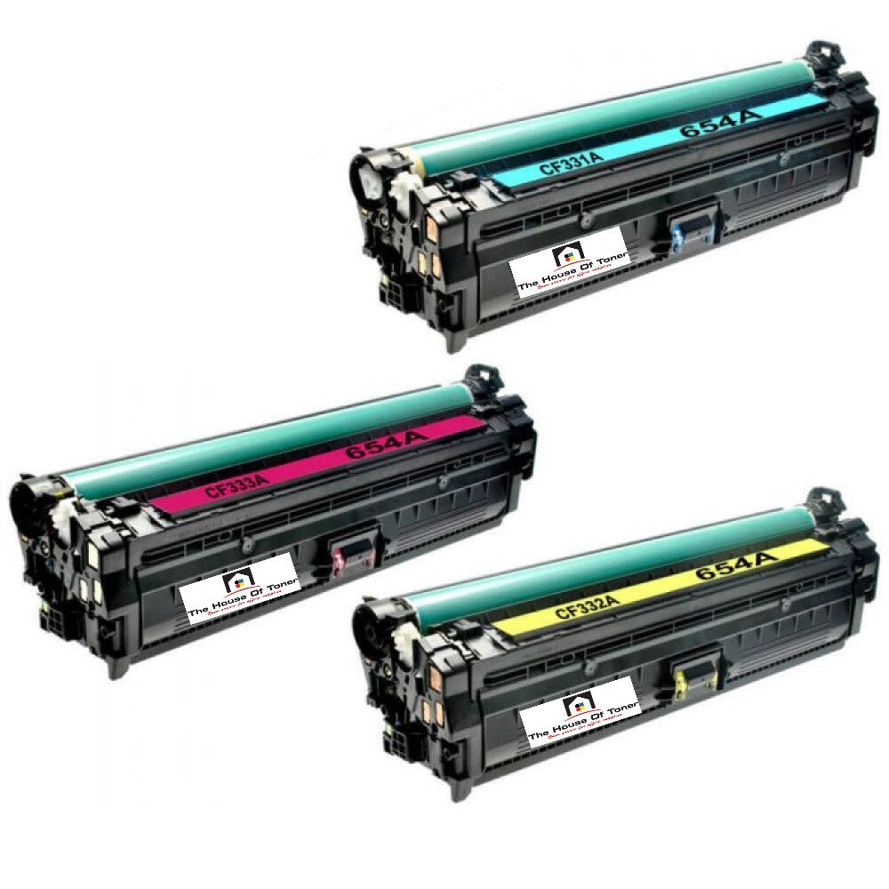 Compatible Toner Cartridge Replacement for HP CF331A, CF332A, CF333A (652A) Cyan, Yellow, Magenta (15K YLD) 3-Pack