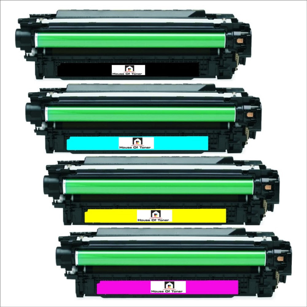 Compatible Toner Cartridge Replacement for HP CE270A, CE271A, CE272A, CE273A (650A) Black, Cyan, Yellow, Magenta (13.5K Black, 15K Color) 4-Pack