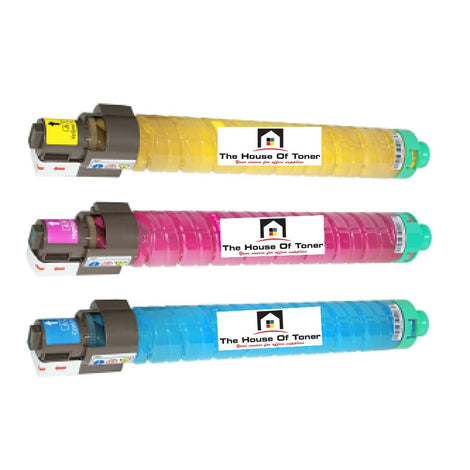 Compatible Toner Cartridge Replacement For Gestetner 820008, 820016, 820024 (High Yield Cyan, Yellow, Magenta) 15K YLD (3-Pack)