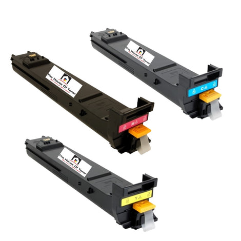 Compatible Toner Cartridge Replacement for KONICA MINOLTA A0DK432, A0DDK332, A0DK232 (High Yield Cyan, Yellow, Magenta) 8K YLD (3-Pack)
