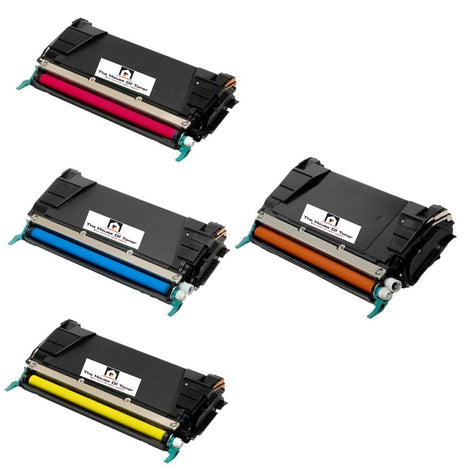 Compatible Toner Cartridge Replacement for LEXMARK C5222CS, C5222KS, C5222MS, C5222YS (Black, Cyan, Yellow, Magenta) 4-Pack