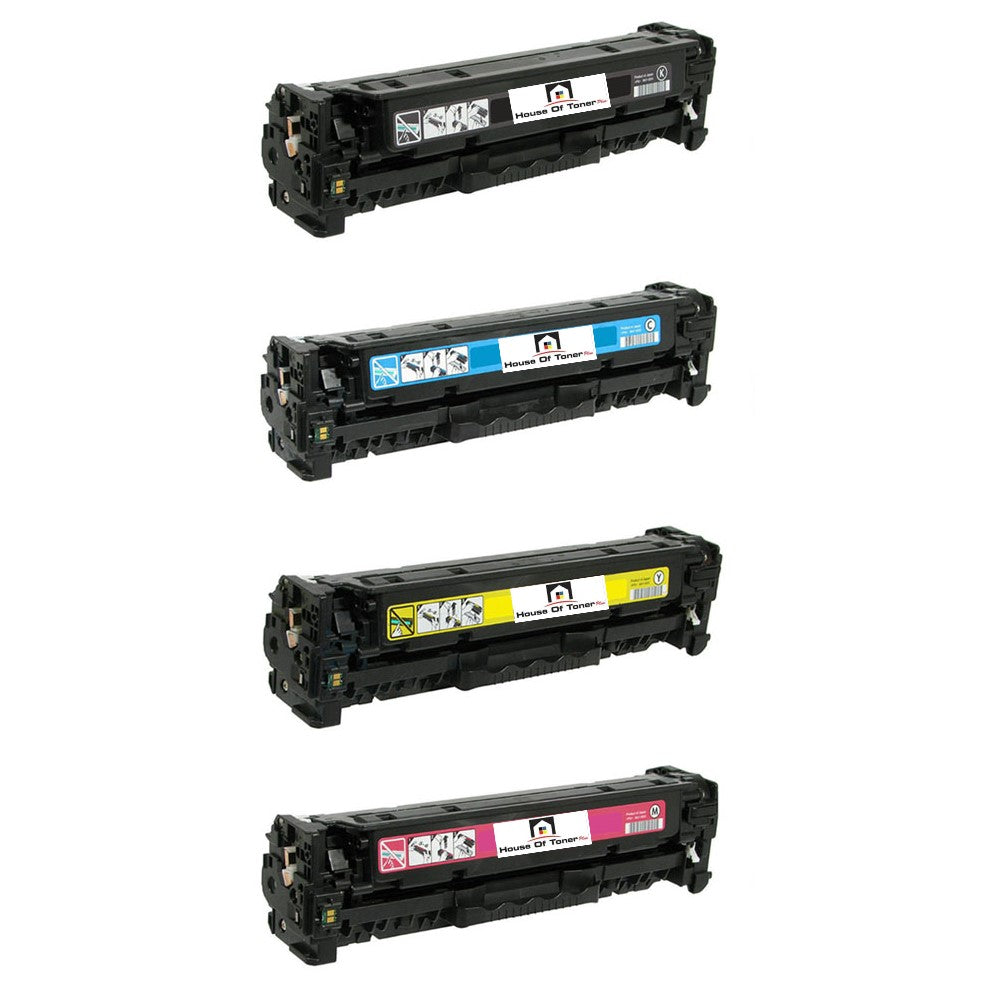 Compatible Toner Cartridge Replacement for HP CB540A, CB541A, CB542A, CB543A (125A) Black, Cyan, Magenta, Yellow (4-Pack)