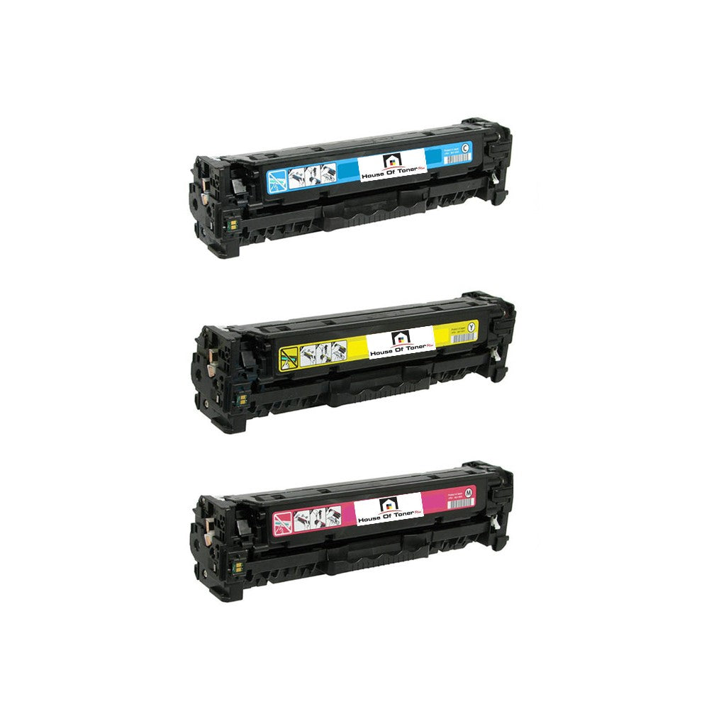 Compatible Toner Cartridge Replacement for HP CB541A, CB542A, CB543A (125A) Cyan, Magenta, Yellow (3-Pack)