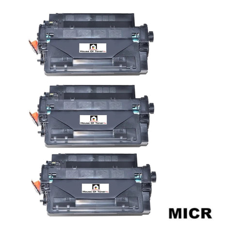 Compatible Toner Cartridge Replacement for HP CE255A (55A) Black (6K YLD) 3-Pack (W/MICR)
